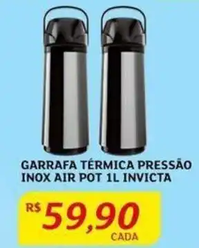 Assaí Atacadista GARRAFA TÉRMICA PRESSÃO INOX AIR POT 1L INVICTA oferta