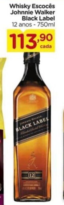 Carrefour Whisky Escocês Johnnie Walker Black Label 12 anos - 750ml oferta