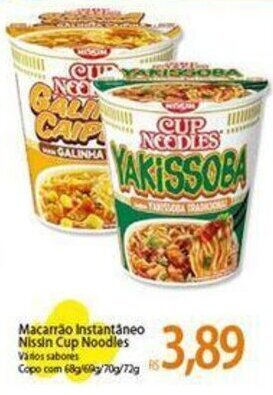 Atacadão Macarrão Instantâneo Nissin Cup Noodles oferta