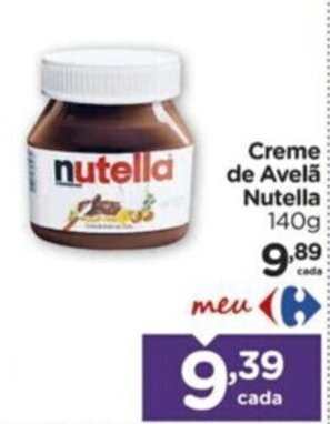 Carrefour Creme de Avelã Nutella 140g oferta