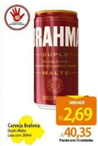 Atacadão Cerveja Brahma Duplo Malte Lata com 269ml oferta