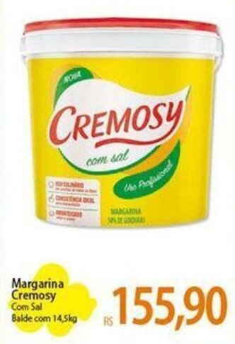 Atacadão Margarina Cremosy Com Sal Balde com 14,5kg oferta