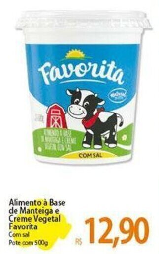 Atacadão Alimento à Base de Manteiga e Creme Vegetal Favorita Com sal Pote com 500g oferta