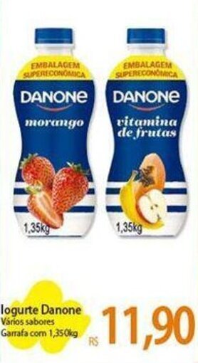 Atacadão logurte Danone Vários sabores Garrafa com 1,350kg oferta