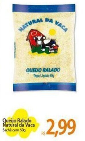 Atacadão Queijo Ralado Natural da Vaca Sachê com 50g oferta