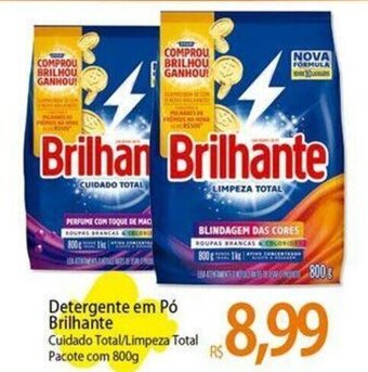 Atacadão Detergente em Pó Brilhante Cuidado Total/Limpeza Total Pacote com 800g oferta