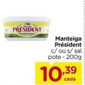 Carrefour Manteiga Président c/ou s/sal pote - 200g oferta