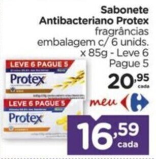 Sabonete Antibacteriano Protex fragrâncias embalagem c/6 unids. x 85g - Leve 6 Pague 5