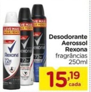 Carrefour Desodorante Aerossol Rexona fragrâncias 250ml oferta