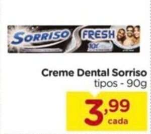 Carrefour Creme Dental Sorriso tipos - 90g oferta