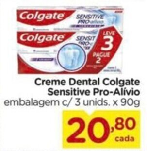 Carrefour Creme Dental Colgate Sensitive Pro-Alívio embalagem c/ 3 unids. x 90g oferta