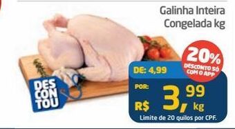 Tenda Atacado Galinha inteira congelada kg oferta