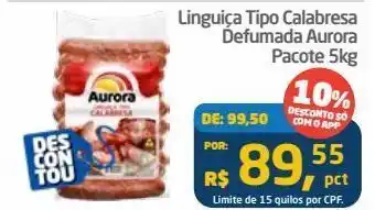 Tenda Atacado Linguiça tipo calabresa defumada aurora pacote 5kg oferta