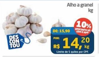 Tenda Atacado Alho a granel kg oferta