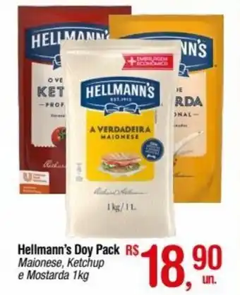 Fort Atacadista Hellmann's Doy Pack Maionese, Ketchup e Mostarda 1kg oferta