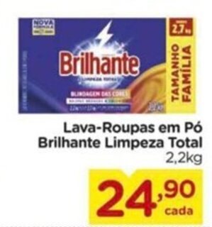 Carrefour Lava-Roupas em Pó Brilhante Limpeza Total 2.2kg oferta