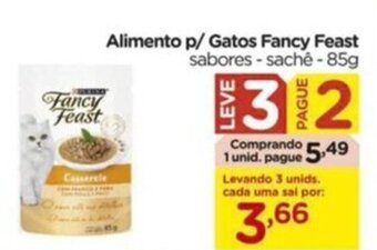 Carrefour Alimento p/ Gatos Fancy Feast sabores-sachê - 85g oferta