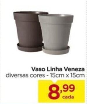 Carrefour Vaso Linha Veneza diversas cores - 15cm x 15cm oferta