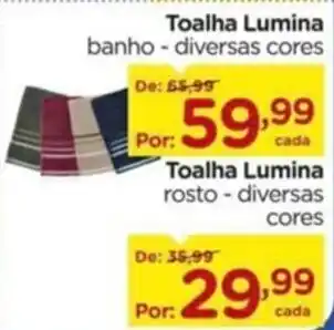 Toalha Lumina banho-diversas cores