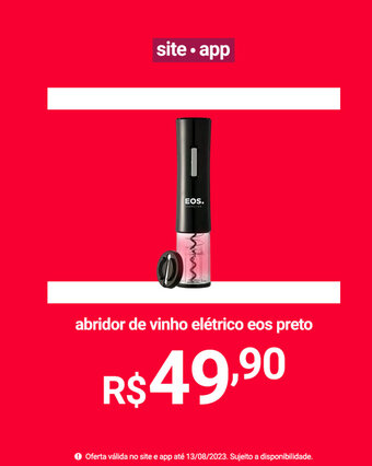 Lojas Americanas abridor de vinho elétrico eos preto oferta