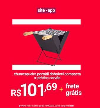 churrasqueira portátil dobrável compacta x-prática carvão