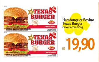 Atacadão Hambúrguer Bovino Texas Burger Caixeta com 672g oferta