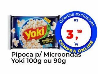 Tonin Superatacado Pipoca p/microondas yoki 100g ou 90g oferta