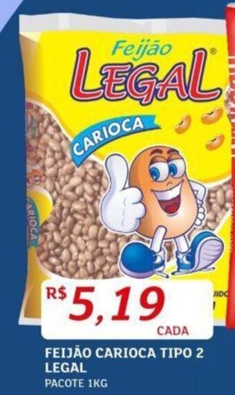 FEIJÃO CARIOCA TIPO 2 LEGAL PACOTE 1KG