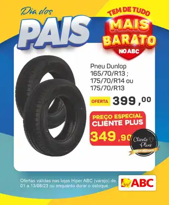 Supermercados ABC Pneu Dunlop oferta