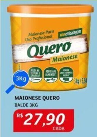 Assaí Atacadista MAIONESE QUERO BALDE 3KG oferta