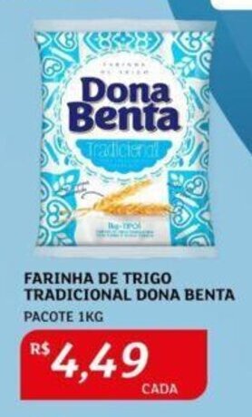 Assaí Atacadista FARINHA DE TRIGO TRADICIONAL DONA BENTA PACOTE 1KG oferta