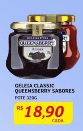 GELEIA CLASSIC QUEENSBERRY SABORES POTE 320G