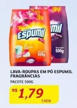 Assaí Atacadista LAVA-ROUPAS EM PÓ ESPUMIL FRAGRÂNCIAS PACOTE 500G oferta