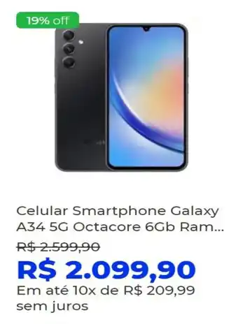 Lojas Havan Celular Smartphone Galaxy A34 5G Octacore 6Gb Ram... oferta