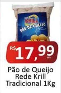 Rede Krill Pão de Queijo Rede Krill Tradicional 1kg oferta