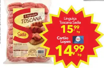 Lopes Supermercados Linguica Toscana Sadia 1kg oferta