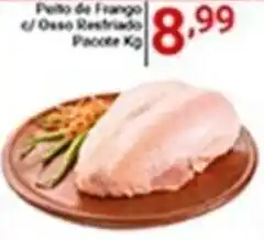 X Supermercados Peito de Frango c/ osso Resfriado Pacote kg oferta