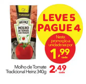 Lopes Supermercados Molho de Tomate Tradicional Heinz 340g oferta