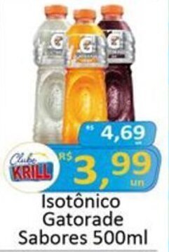 Rede Krill Isotônico Gatorade Sabores 500ml oferta