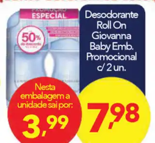 Desodorante Roll On Giovanna Baby Emb. Promocional c/ 2un.