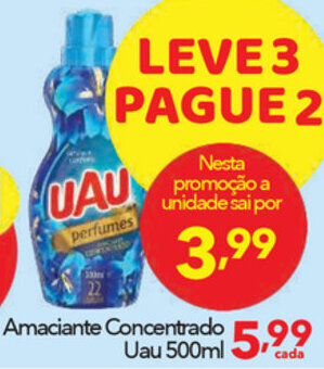 Lopes Supermercados Amaciante Concentrado Uau 500ml oferta