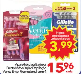 Aparelho para Barbear Prestobarba/ Apar Depilacao Venus Emb. Promocional com 4