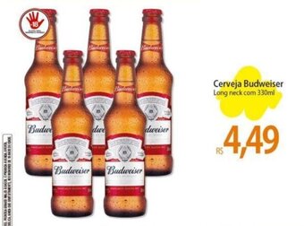 Atacadão Cerveja Budweiser Long neck com 330ml oferta