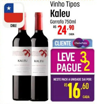 Muffato Vinho Tipos Kaleu Garrafa 750ml oferta