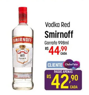 Muffato Vodka Red Smirnoff Garrafa 998ml oferta