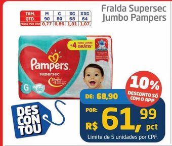 Tenda Atacado Fralda supersec jumbo pampers oferta