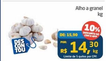 Tenda Atacado Alho a granel kg oferta