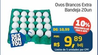 Tenda Atacado Ovos brancos extra bandeja 20un oferta