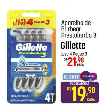 Muffato Aparelho de Barbear Prestobarba 3 Gillette Leve 4 Pague 3 oferta