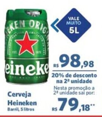 Sam's Club Cerveja Heineken Barril, 5 litros oferta